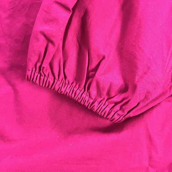 J. CREW Blouse Womens Large Ruffle Square Neck Penny Fuscia Peasant Cottage - Picture 4 of 10